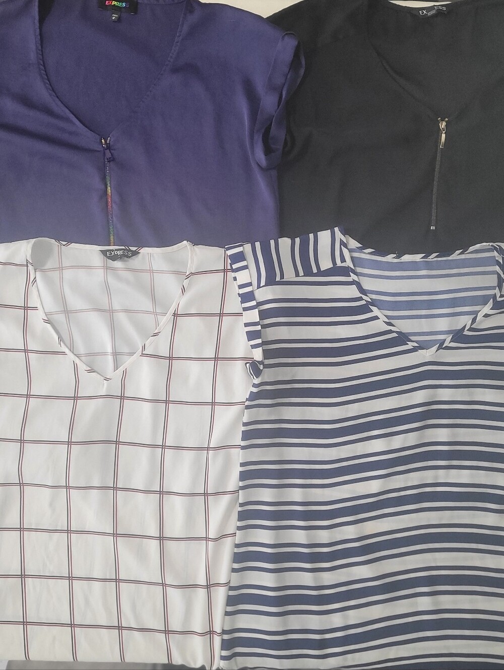 Bundle Four Express Women's V-Neck Blouses. Size Medium